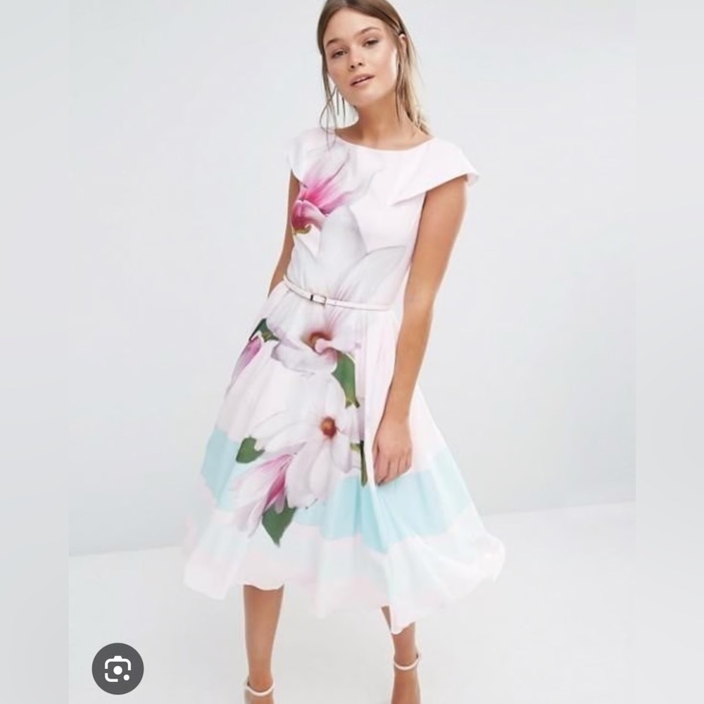 Ted Baker Bromlie Magnolia Stripe Pink Dress